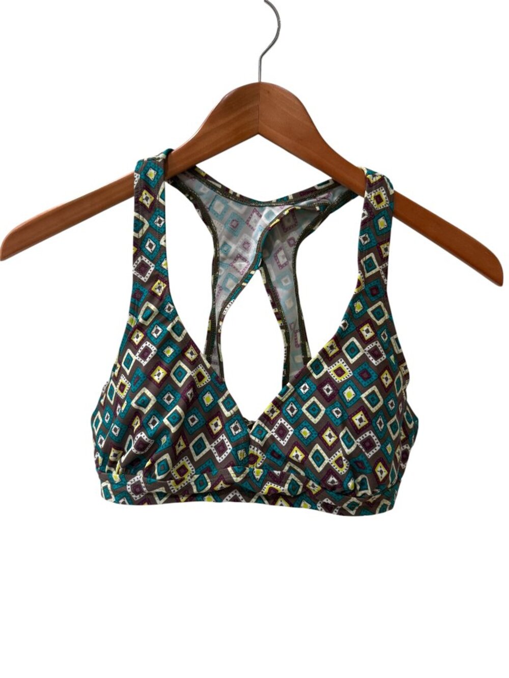 Athleta Geometric Print Padded Underwire Bikini / Swim Top